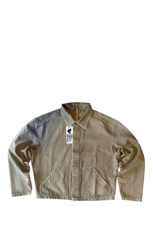 BROWN CROP DENIM JACKET-SHIRT