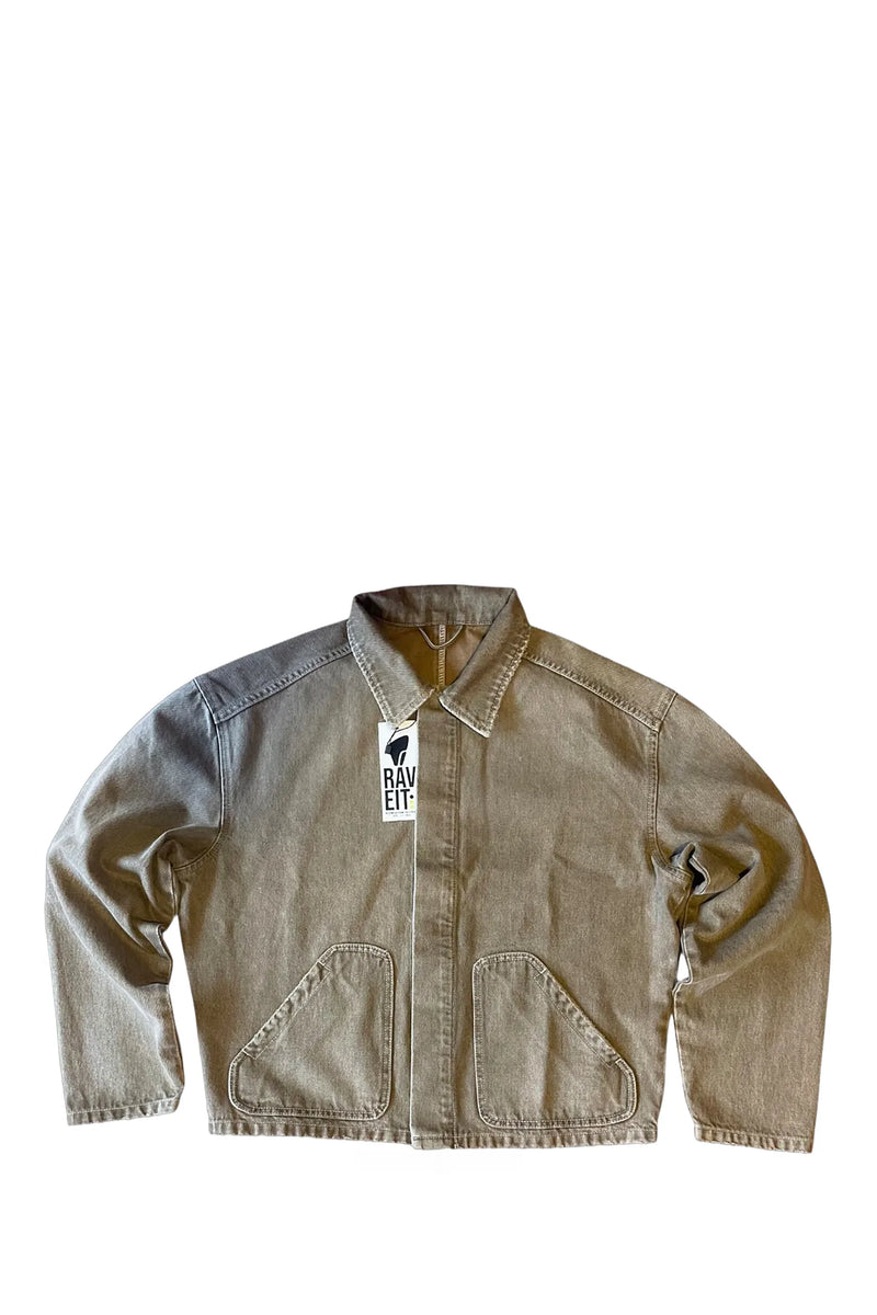 BROWN CROP DENIM JACKET-SHIRT
