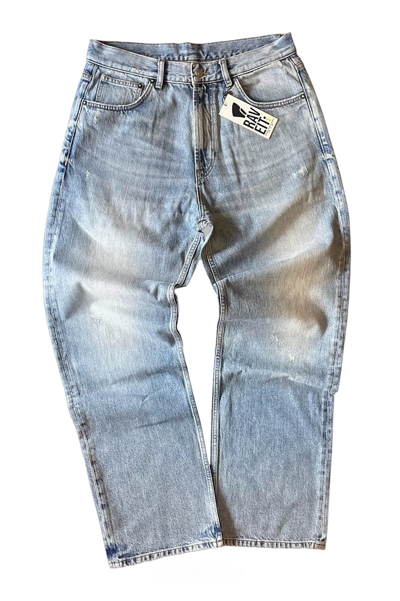 MID BLUE STRAIGHT BAGGY PANT