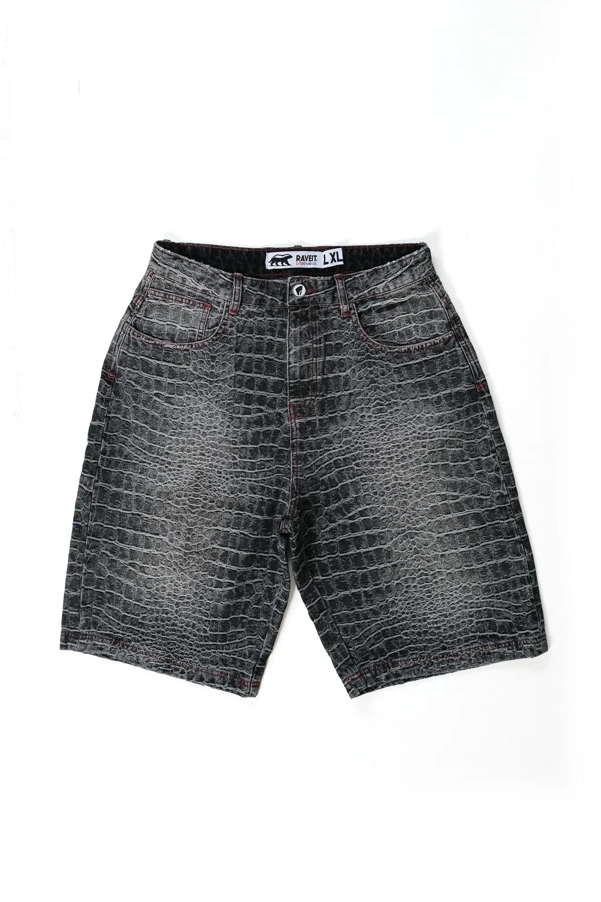 BLACK SNEAK DENIM JORTS
