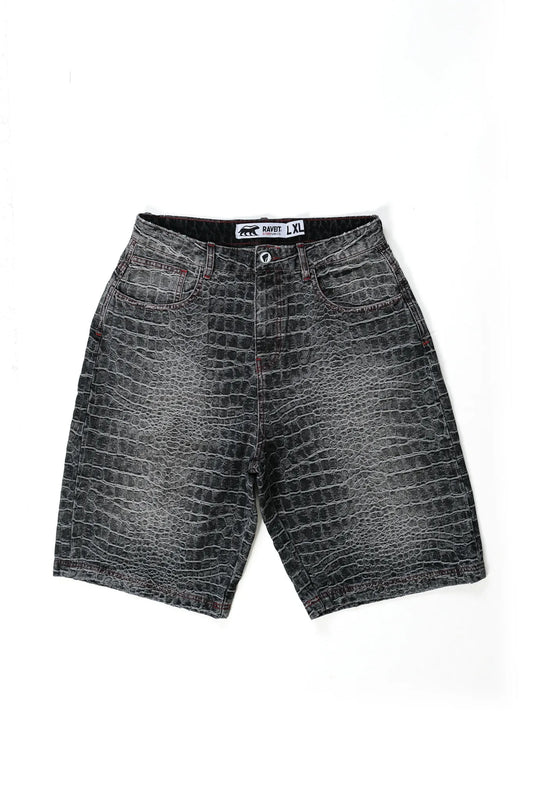 BLACK SNEAK DENIM JORTS