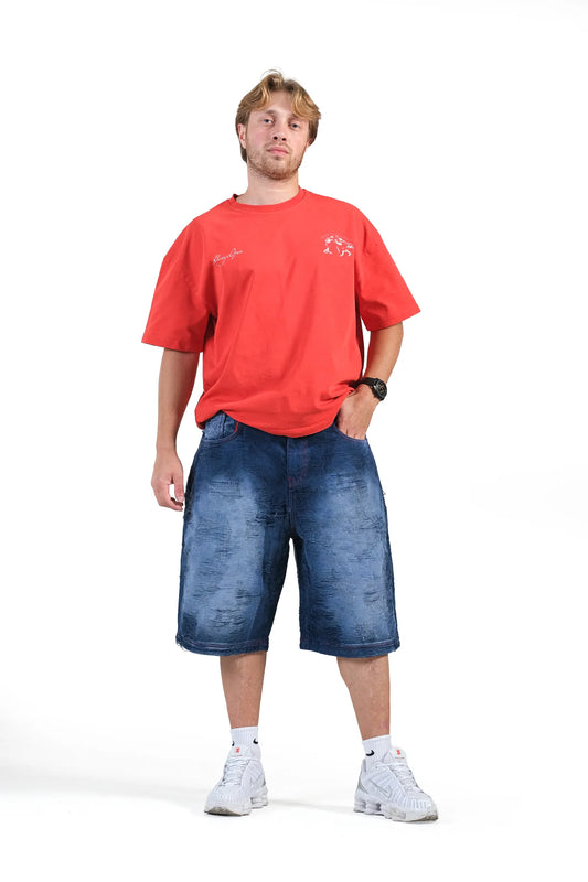 INDIGO WORN NON DENIM JORTS