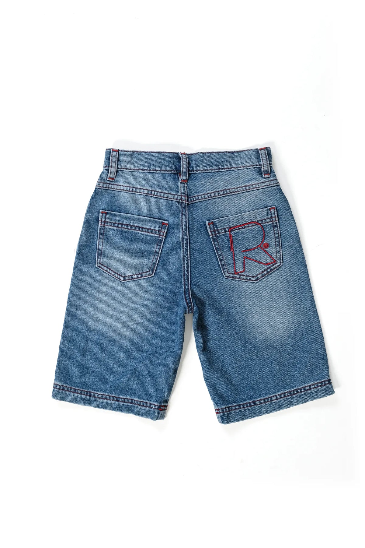 KIDS MID BLUE DENIM JORTS
