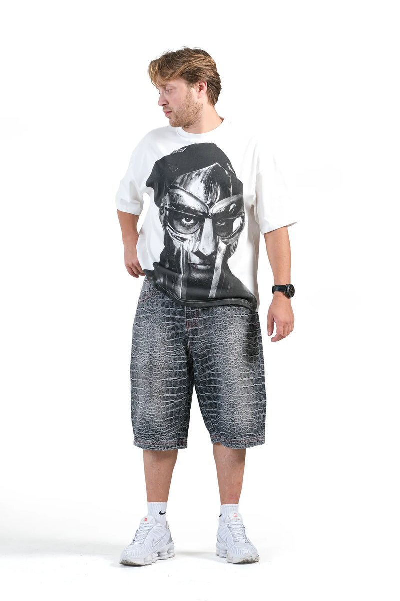 BLACK SNEAK DENIM JORTS