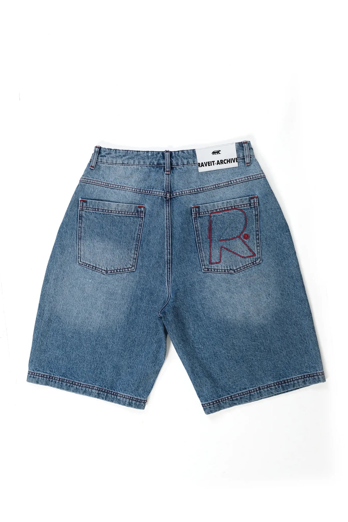 MID BLUE DENIM JORTS