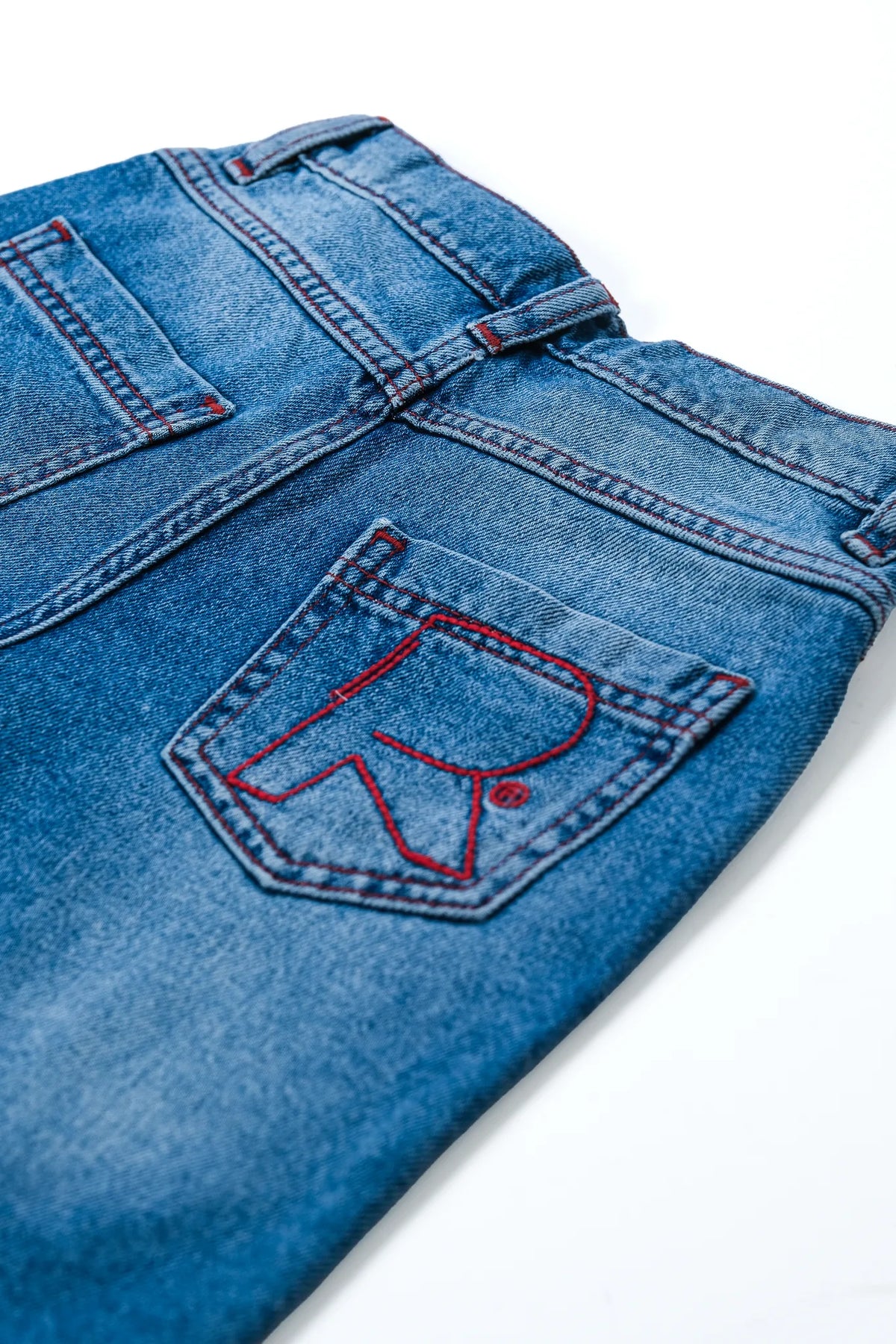 KIDS MID BLUE DENIM JORTS