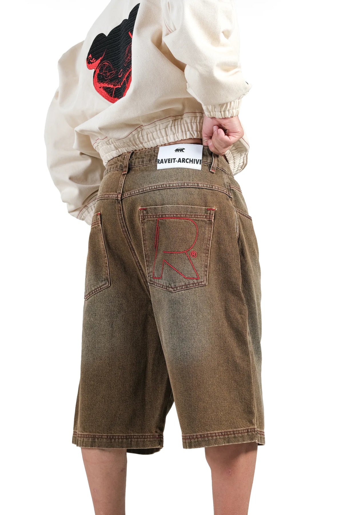 BROWN RUSTY NON DENIM JORTS