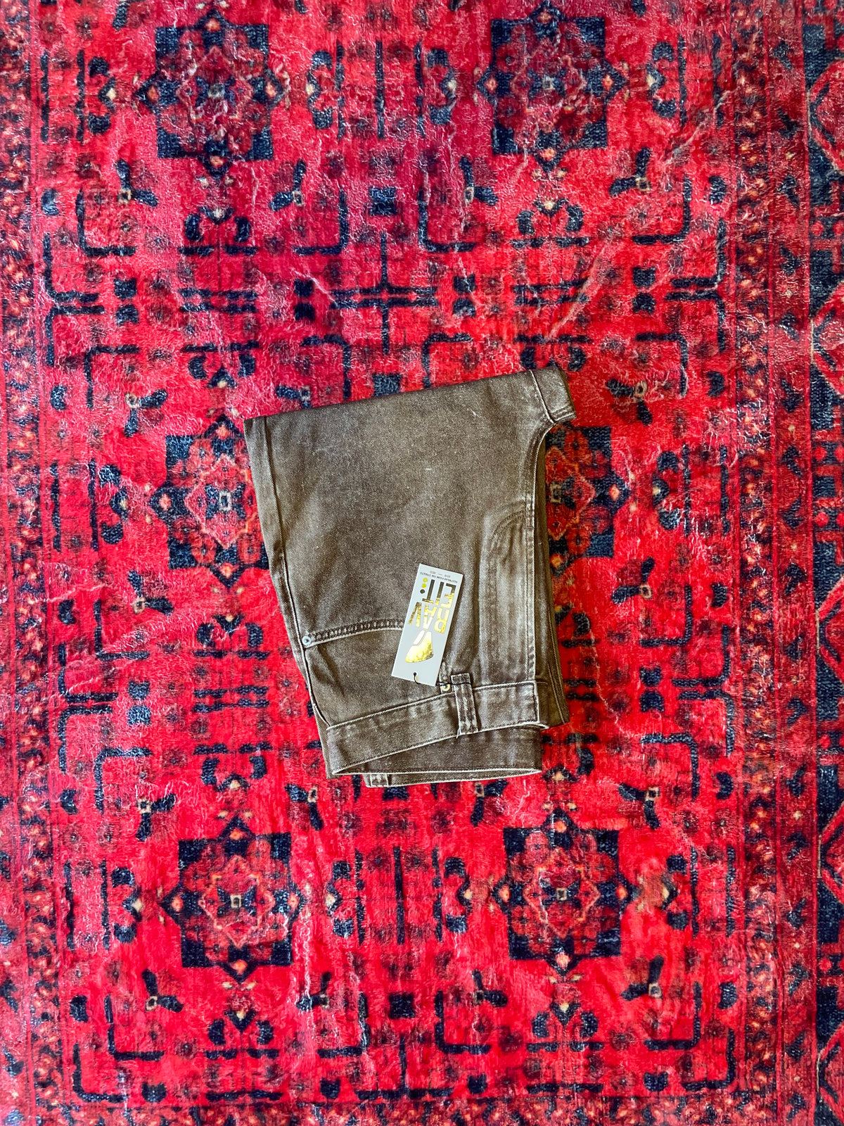 Light Brown Wax Straight Fit Denim Pant