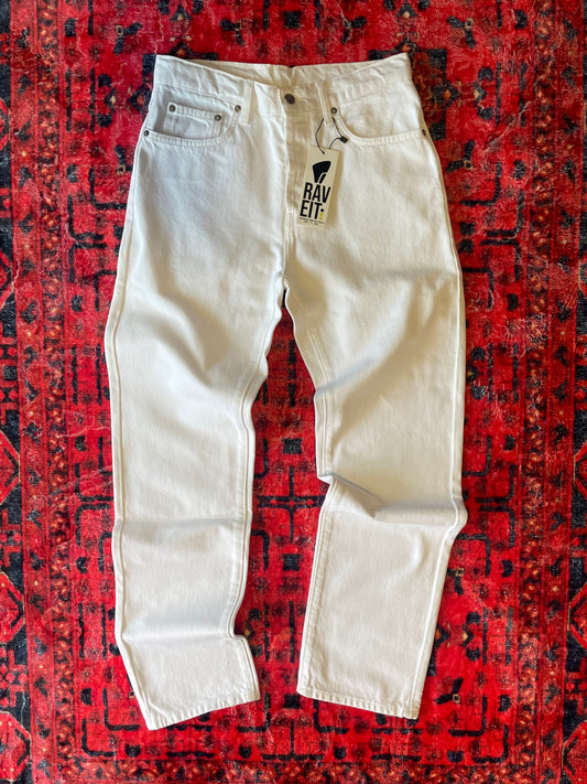Optic White Slim Straight Fit Denim Pant
