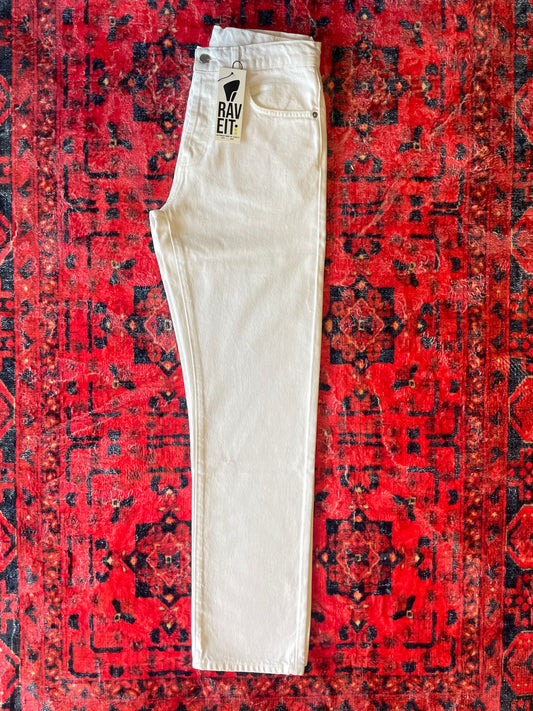 Optic White Slim Straight Fit Denim Pant