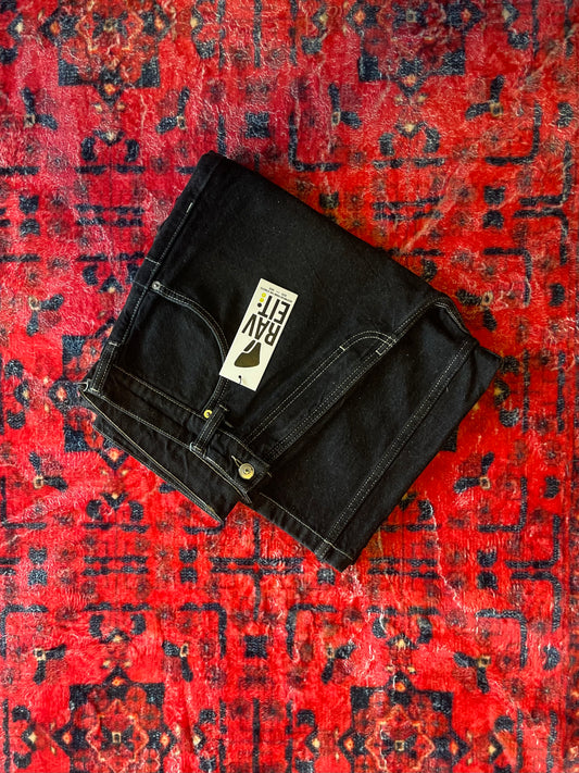 Rinse Black Denim Jorts